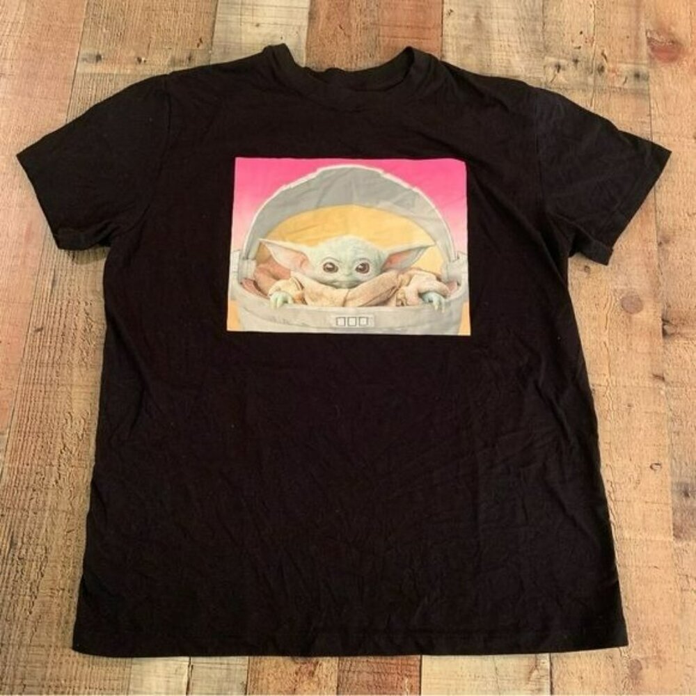 MAD engine Star Wars Grogu Baby Yoda women’s black short sleeve tshirt 2XL
